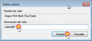 Editor del Registro - Segoe Print Bold (Truetype)