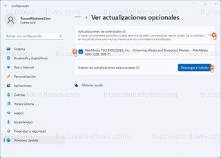 Actualizaciones opcionales - Actualizaciones de controlador (W11)