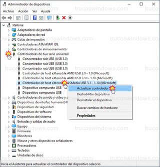 Administrador de dispositivos - Actualizar controlador (W10)