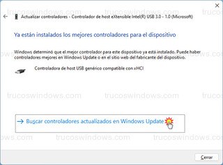 Administrador de dispositivos - Buscar controladores actualizados en Windows Update (W11)