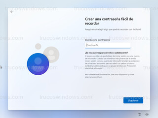 Instalar Windows Home - Crear contraseña para cuenta local