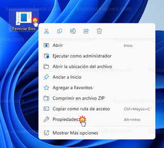 Reiniciar BIOS - Propiedades del acceso directo