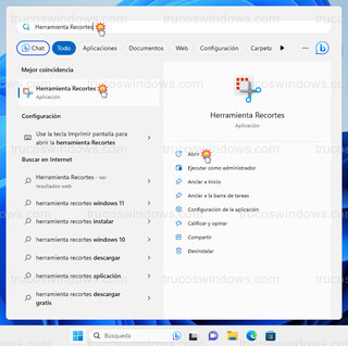 Windows 11 - Herramienta Recortes
