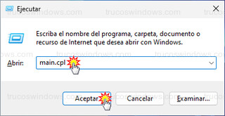 Windows 11 - Ejecutar main.cpl en Windows 11