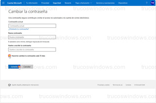 Cuenta Microsoft - Hacerme cambiar la contraseña cada 72 días