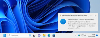 Windows - Recordatorio de inicio de sesión de Windows