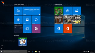 Windows 10 - Menú de inicio a pantalla completa