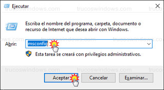 Windows 10 - Ejecutar msconfig