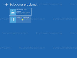 Entorno de recuperación de Windows (WinRE) - Opciones avanzadas