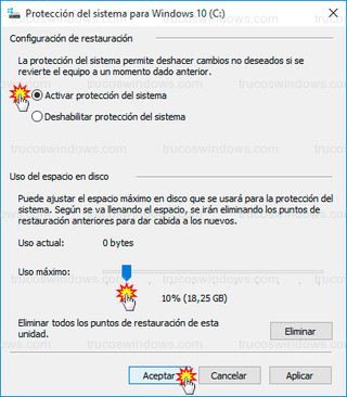 Windows 10 - Activar protección del sistema