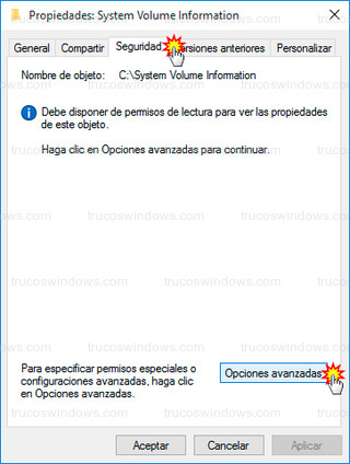 Windows 10 - Opciones avanzadas (seguridad)