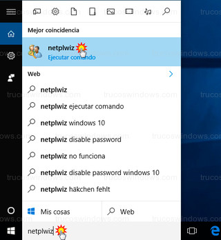 Windows 10 - Ejecutar netplwiz