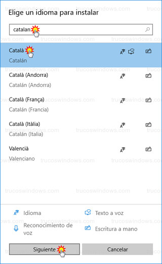 Windows 10 - Idioma Catalán