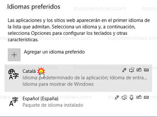 Windows 10 - Idiomas preferidos