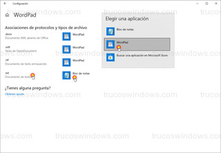 Windows 10 - Cambiar para la extensión .txt