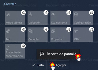 Windows 10 - Agregar acción rápida