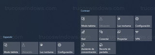 Windows 10 - Expandir/Contraer acciones rápidas