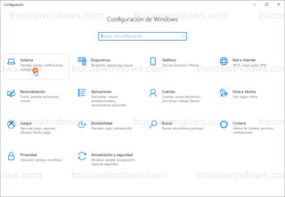 Windows 10 - Inicio > Configuración > Sistema