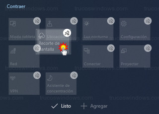Windows 10 - Organizar acciones rápidas