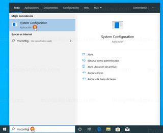 Windows 10 - msconfig