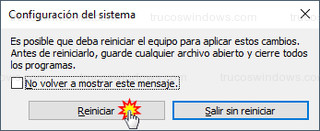 Windows 10 - Reiniciar el equipo