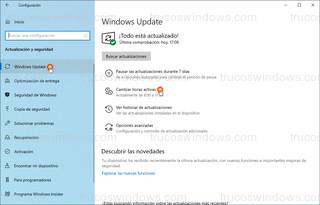 Windows Update - Cambiar horas activas