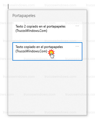 Portapapeles - Usar un elemento