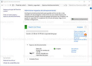 Administrar espacios de almacenamiento - Agregar unidades