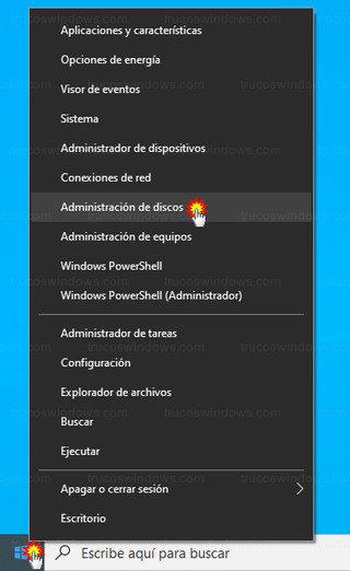 Windows 10 - Administración de discos