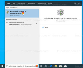 Windows 10 - Administrar espacios de almacenamiento