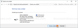 Quitar una unidad - Confirmar quitar unidad