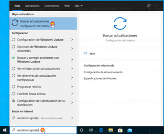 Windows 10 buscar - Windows Update