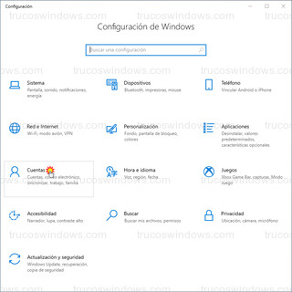 Configuración de Windows - Cuentas