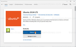 Microsoft Store - Obtener Ubuntu 20.04 LTS