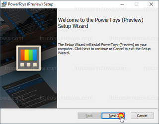 PowerToys (preview) Setup - Bienvenida