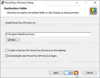 PowerToys (preview) Setup - Configuración de instalación