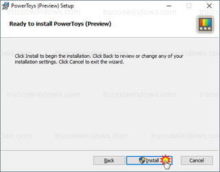 PowerToys (preview) Setup - Lanzar instalación