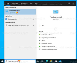 Windows 10 - Panel de control