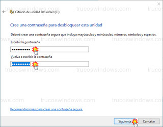 Cifrado de unidad BitLocker - Contraseña para desbloquear esta unidad