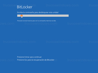 BitLocker en arranque - Escriba la contraseña para desbloquear esta unidad