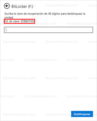 BitLocker - Id. de clave: 3DBB2F30