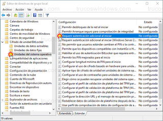 Editor de directivas de grupo local - Requerir autenticación adicional al iniciar