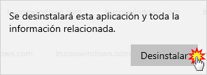 Aplicaciones y características - Desinstalar