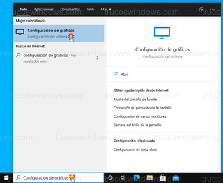 Windows 10 - Configuración de gráficos