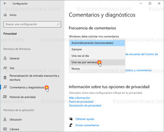 Comentarios y diagnósticos - Frecuencia de comentarios