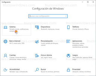Configuración de Windows - Sistema