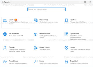 Windows 10 - Configuración - Sistema