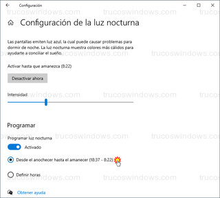 Programar luz nocturna - Desde el anochecer hasta el amanecer