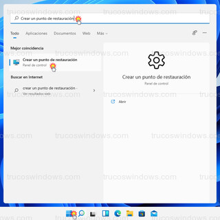 Windows 11 - Crear un punto de restauración