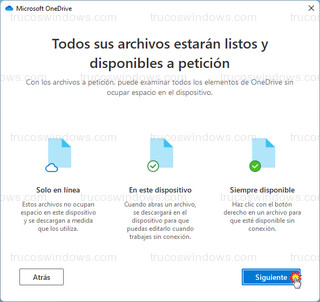 Microsoft OneDrive - Archivos disponibles a petición